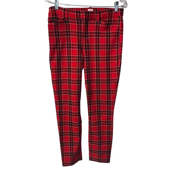 GAP Pants - Gap Women's Plaid Signature Skinny Ankle Pants Size 4 Red Black Holidays Winter